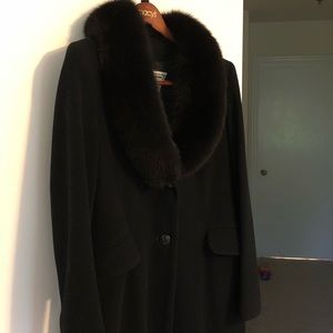 Fox lined lambswool coat
